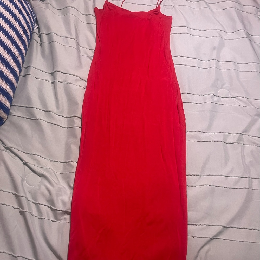 Elegant Red Slip Dress